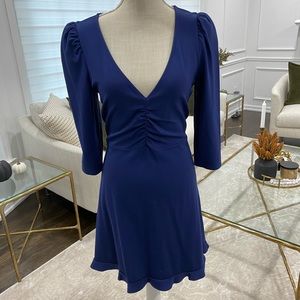 Express Blue Fit and Flare Dress
